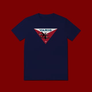 Nome do produto Camiseta Varig Vintage Triângulo - Estampa Retrô Aviação