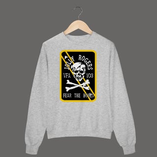 Nome do produto Moletom Jolly Rogers Fear The Bones | Caveira Militar Naval | Unissex
