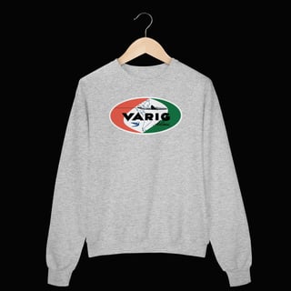 Nome do produto Moletom Varig Vintage Gola Careca - Blusa de Frio Retrô Aviação