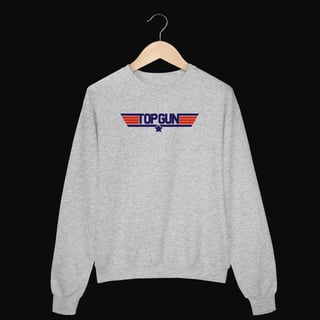 Nome do produto Moletom Top Gun Gola Careca - Blusa de Frio Clássico do Cinema