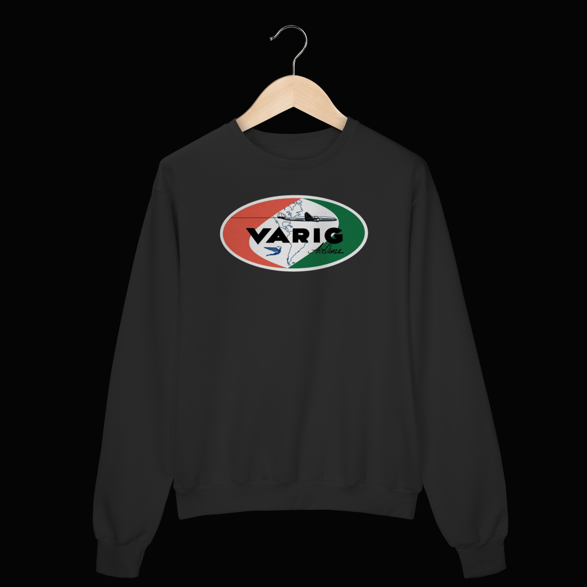 Moletom Varig Vintage Gola Careca - Blusa de Frio Retrô Aviação
