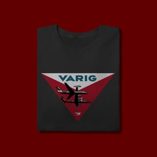 Nome do produto Camiseta Varig Vintage Triângulo - Estampa Retrô Aviação