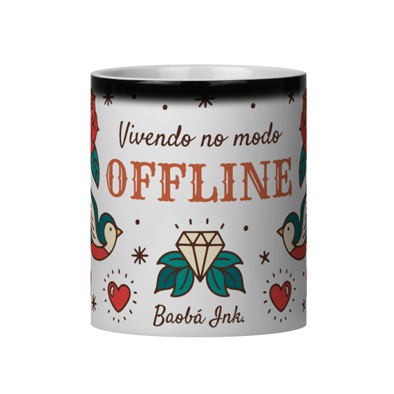 Caneca Mágica “Offline” — Baobá Ink