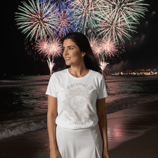 Nome do produto camisa Recomeço com leveza e fé