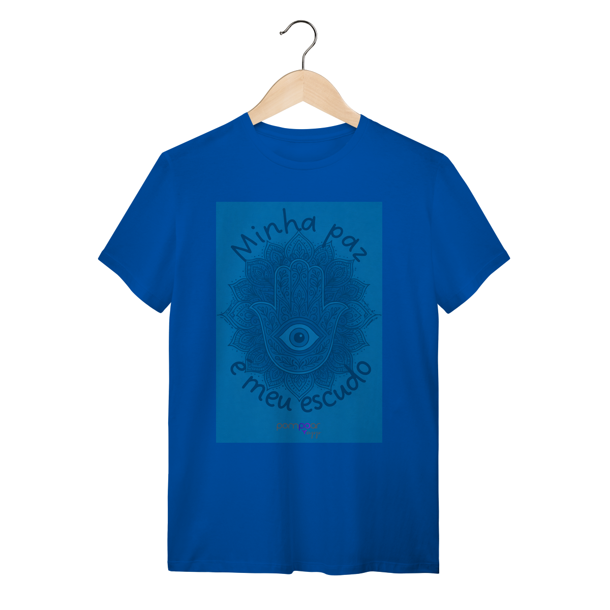 Nome do produto: Camisa Azul minha paz é meu escudo