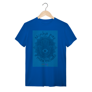 Nome do produtoCamisa Azul minha paz é meu escudo