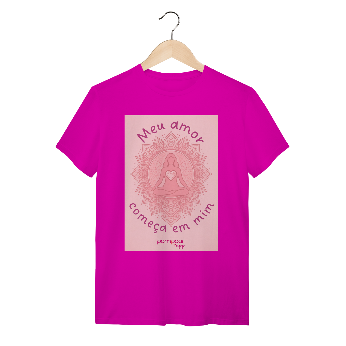Nome do produto: Camisa rosa, meu amor começa em mim