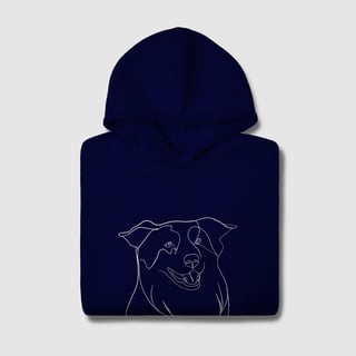 Nome do produto Moletom Canguru Personalizado Desenho Arte Pet Cachorro Gato Foto Linhas Branco