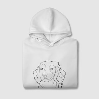 Nome do produto Moletom Canguru Personalizado Desenho Arte Pet Cachorro Gato Foto Linhas Branco