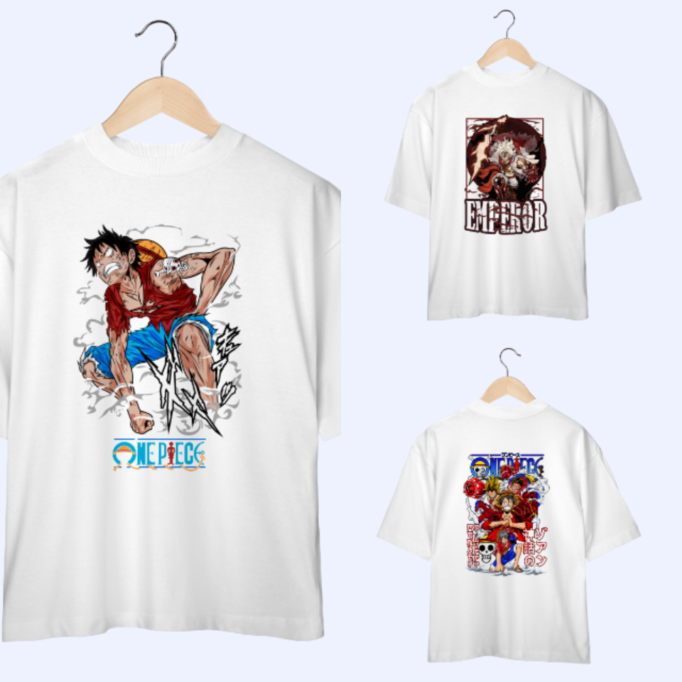 Nome do produto: Kit 3 Camisetas Oversized One Piece