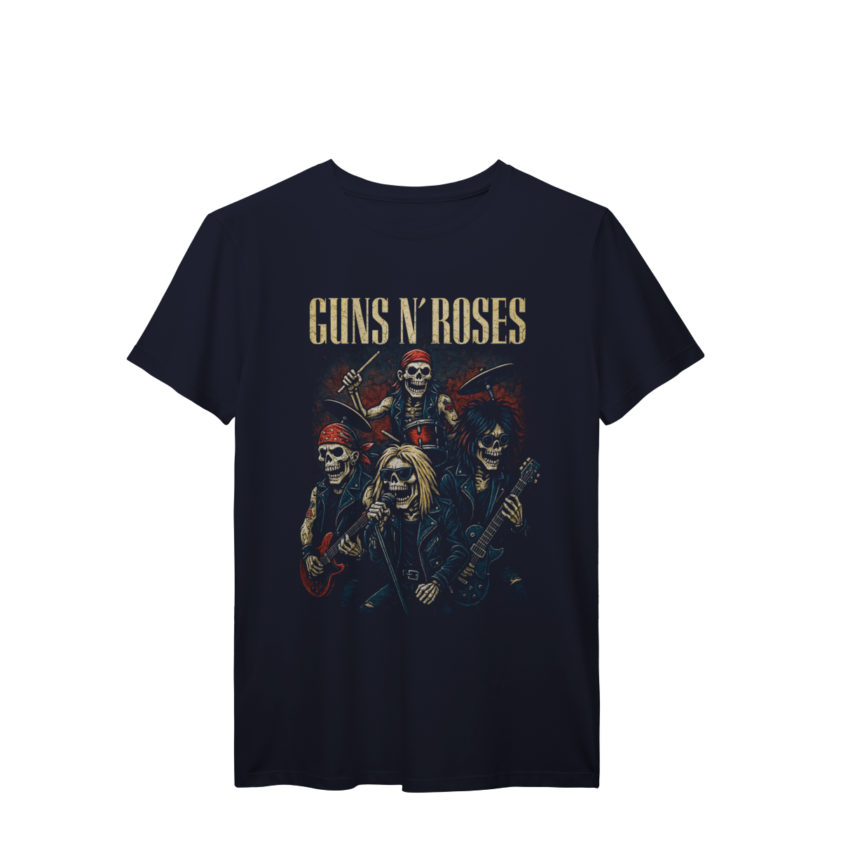 Camiseta Guns N’ Roses Rock Music Vintage Estampa Rock N Roll Unissex Premium