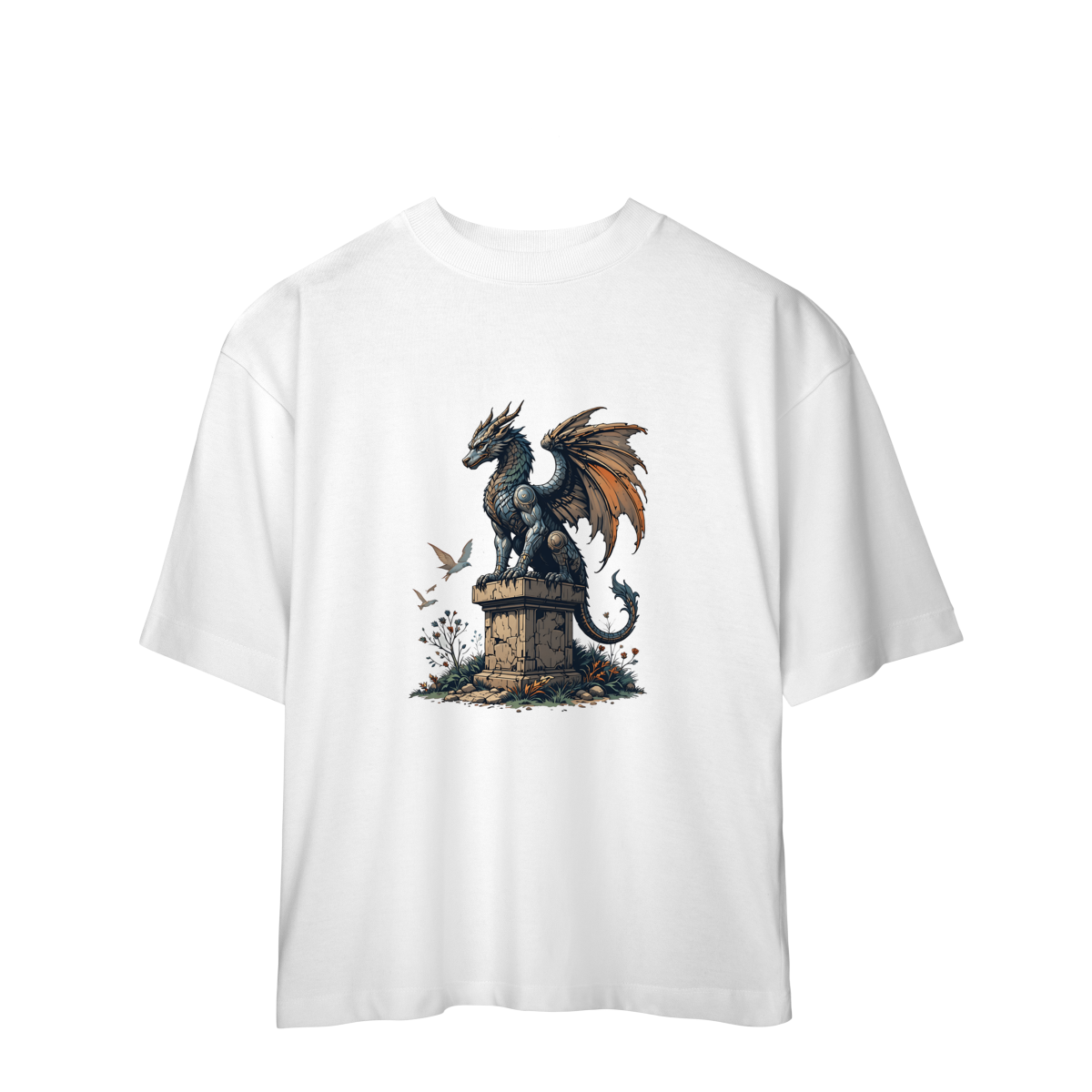 Camiseta Oversized Dragão Streetwear Fantasia Unissex Premium