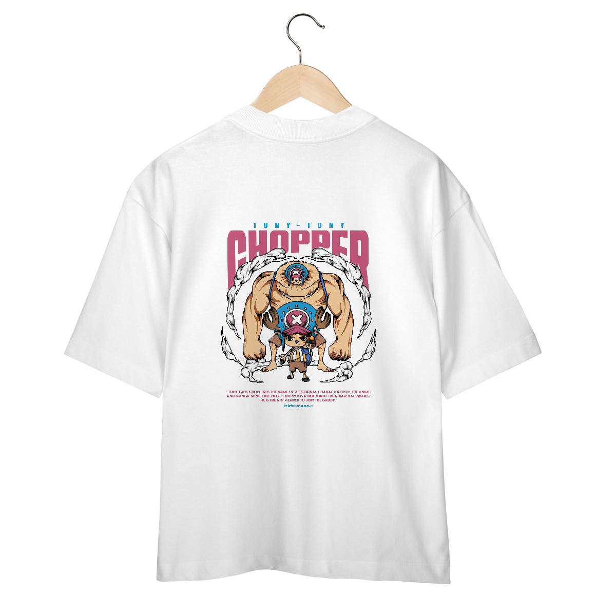 Camiseta Oversized One Piece Tony Tony Chopper Anime Geek Otaku Streetwear Unissex Premium