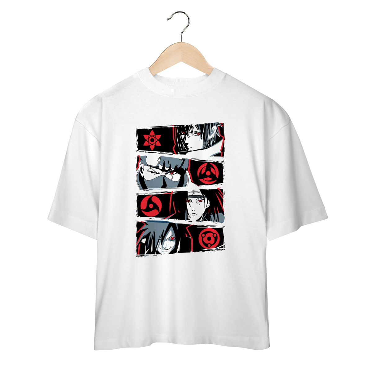 Nome do produto: Camiseta Oversized Naruto Sharingan