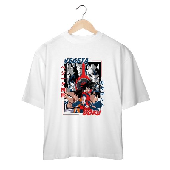 Camiseta Oversized Dragon Ball Vegeta x Goku 