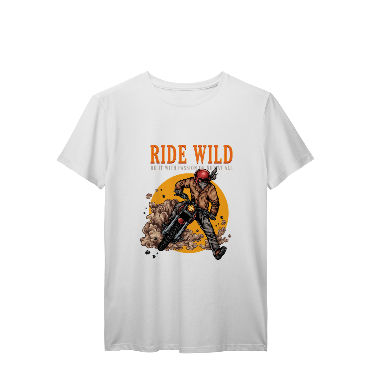 Camiseta Ride Wild Moto Vintage Unissex Café Racer Scrambler Biker Premium