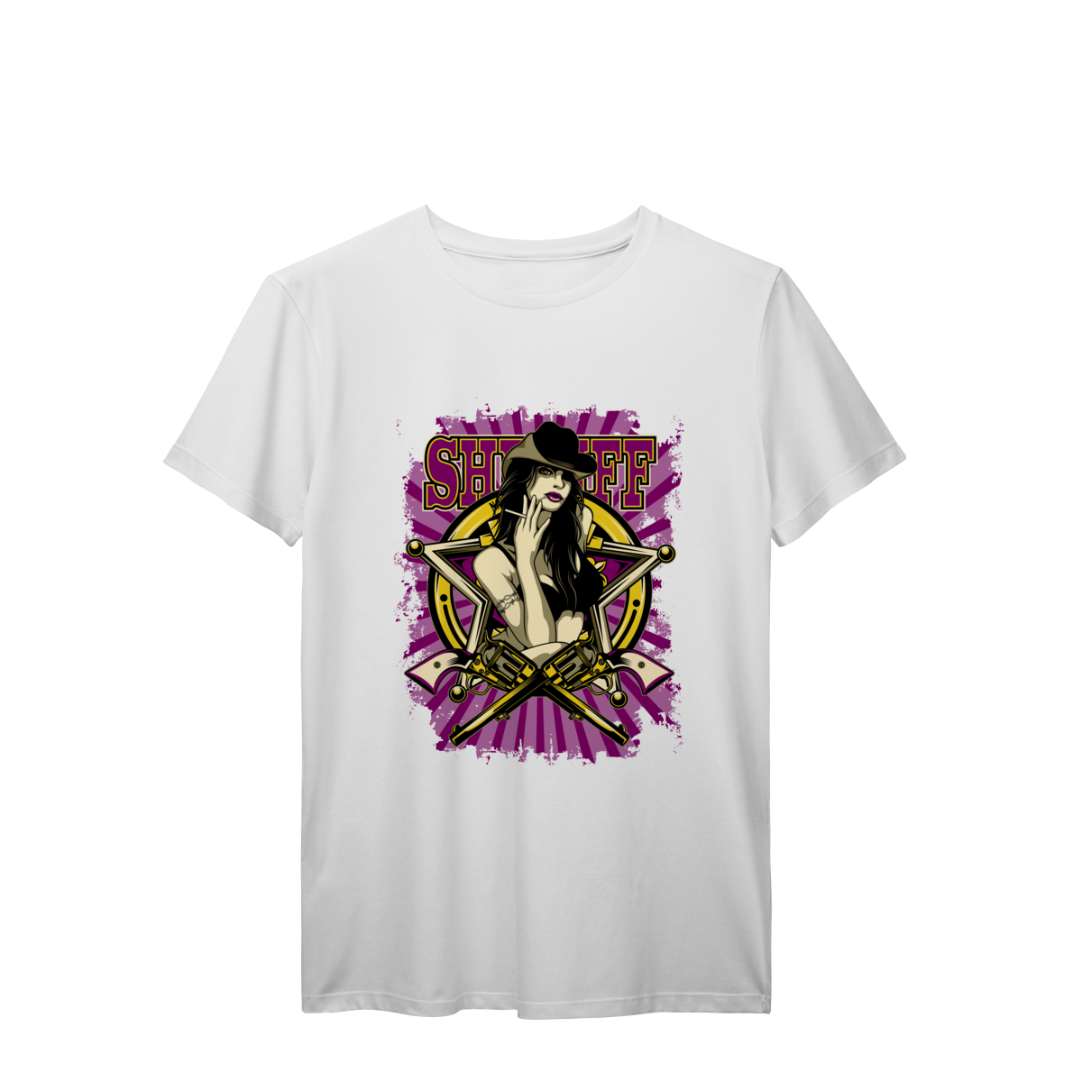Camiseta Unissex Sheriff Cowgirl Vintage Faroeste Country Western Premium
