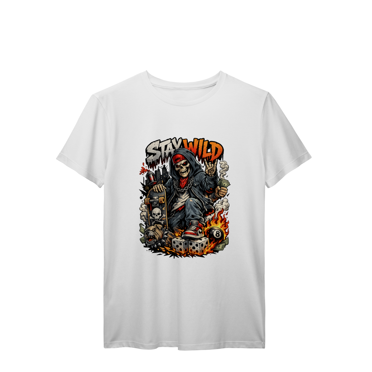 Camiseta Streetwear Stay Wild Estilo Urbano Unissex Premium