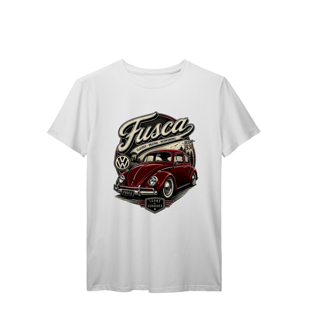 Camiseta Automotiva Volkswagen Fusca Clássico Vintage Carro Antigo Casual Unissex Premium