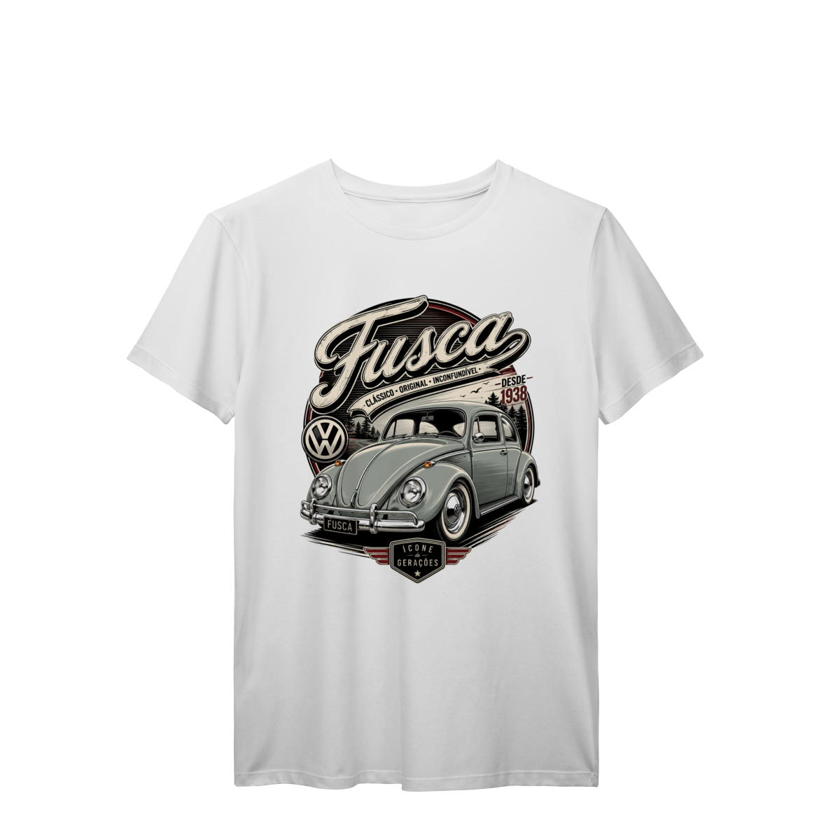 Camiseta Automotiva Volkswagen Fusca Clássico Vintage Carro Antigo Unissex Premium