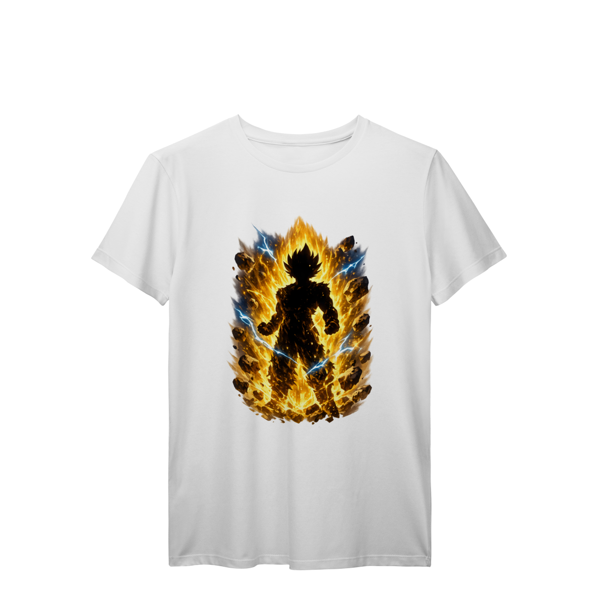 Camiseta Unissex Guerreiro Lendário Aura Dourada Anime Streetwear Premium