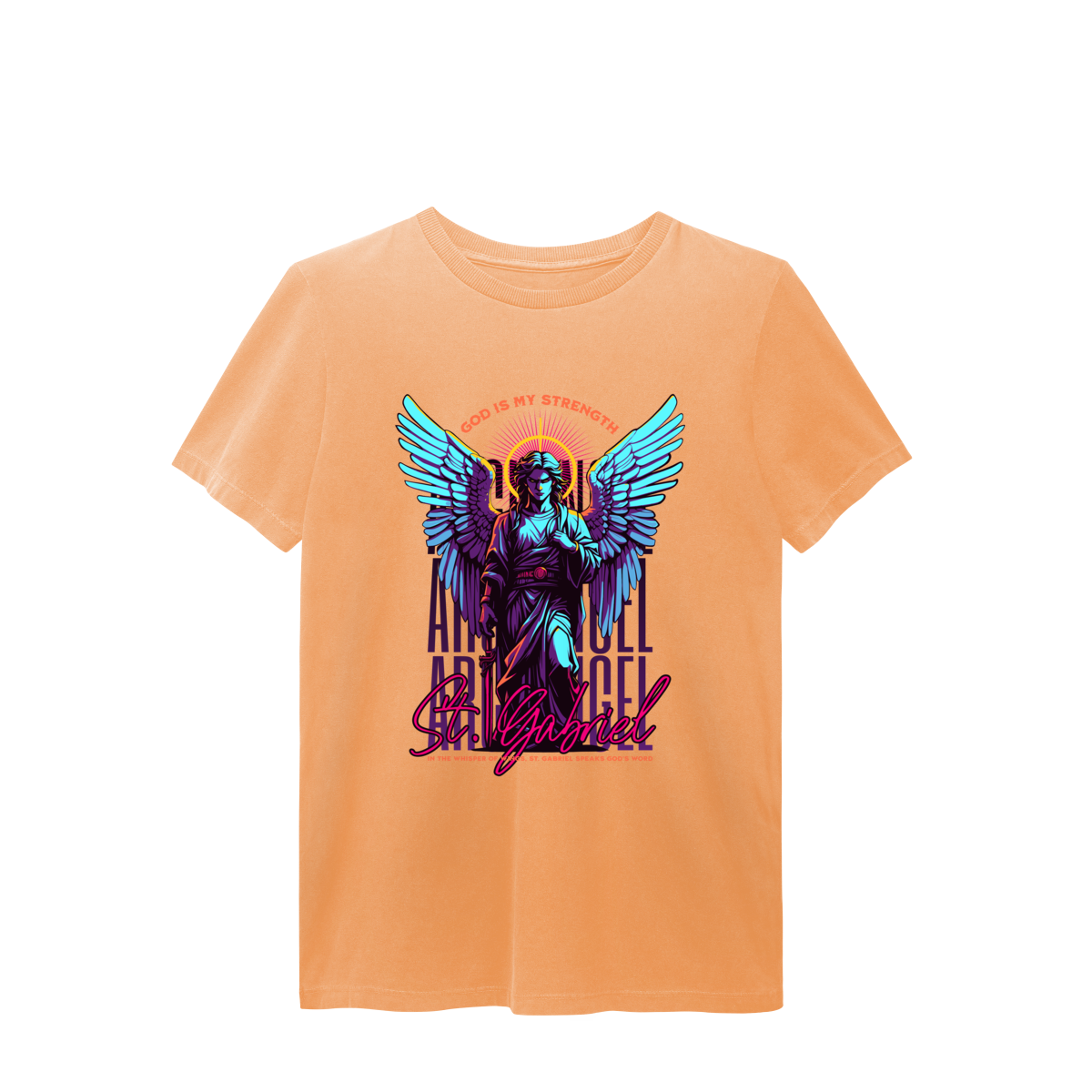 Camiseta Estonada São Gabriel Arcanjo Católica Vintage Unissex Premium