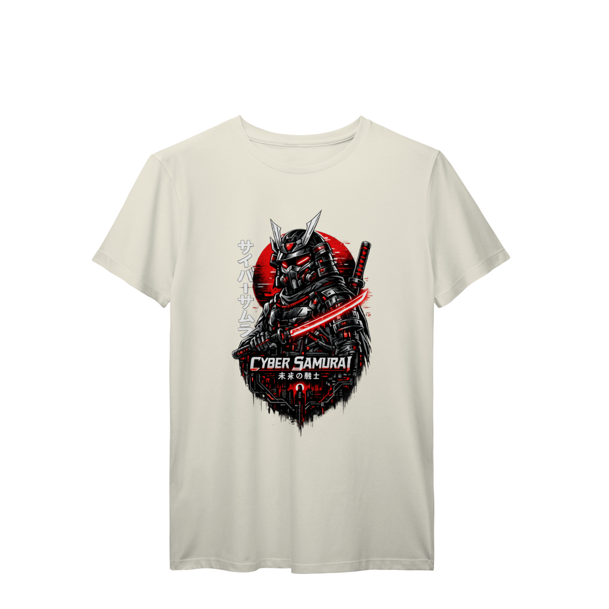 Camiseta Streetwear Cyber Samurai Techwear Cyberpunk Estilo Japonês Unissex Premium