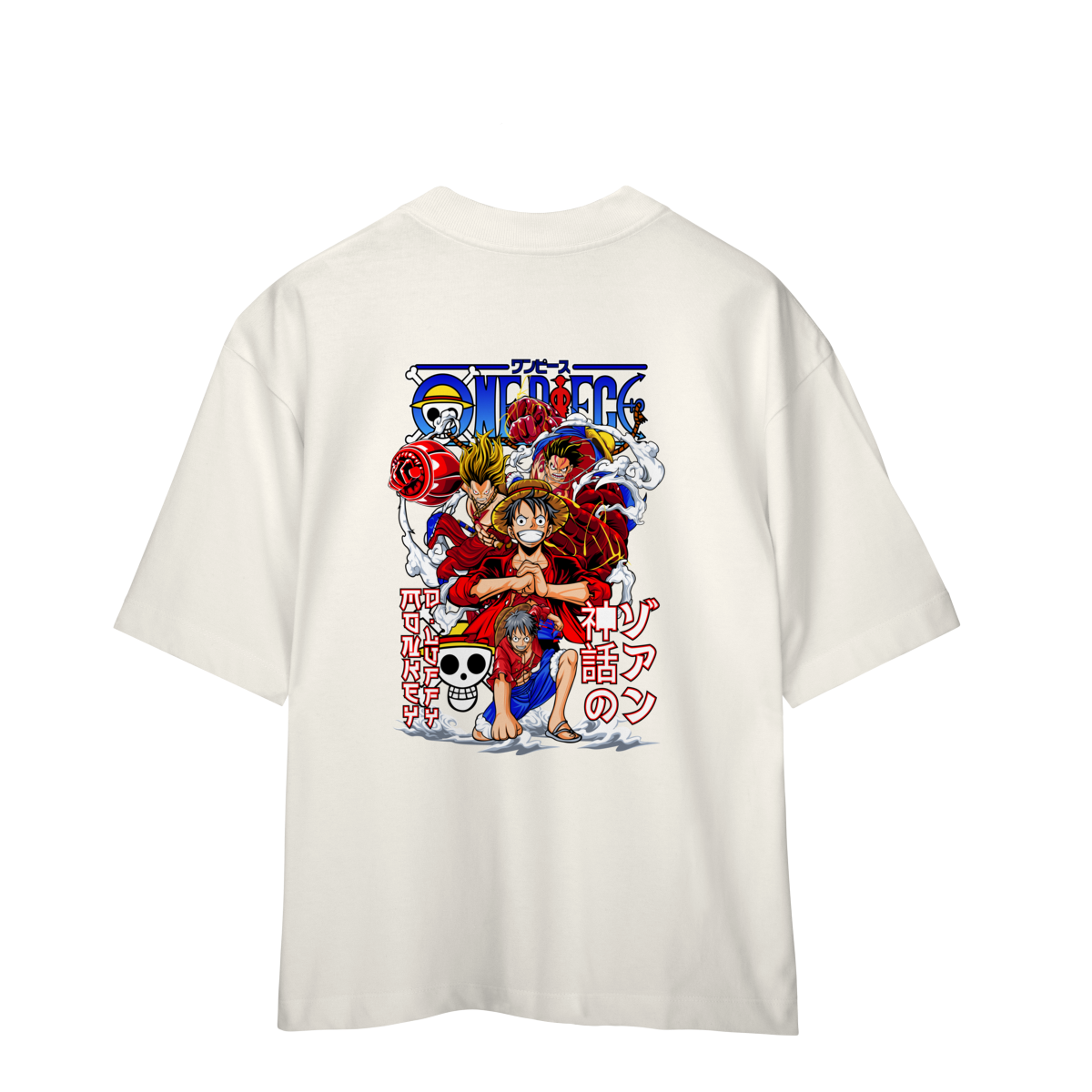 Camiseta Oversized One Piece Rumo ao One Piece Monkey D. Luffy Anime Geek Otaku Unissex Premium