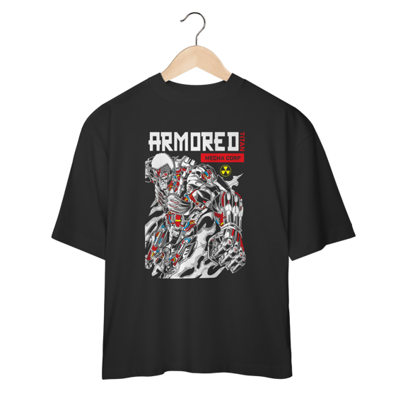 Camiseta Oversized Attack On Titans Mecha