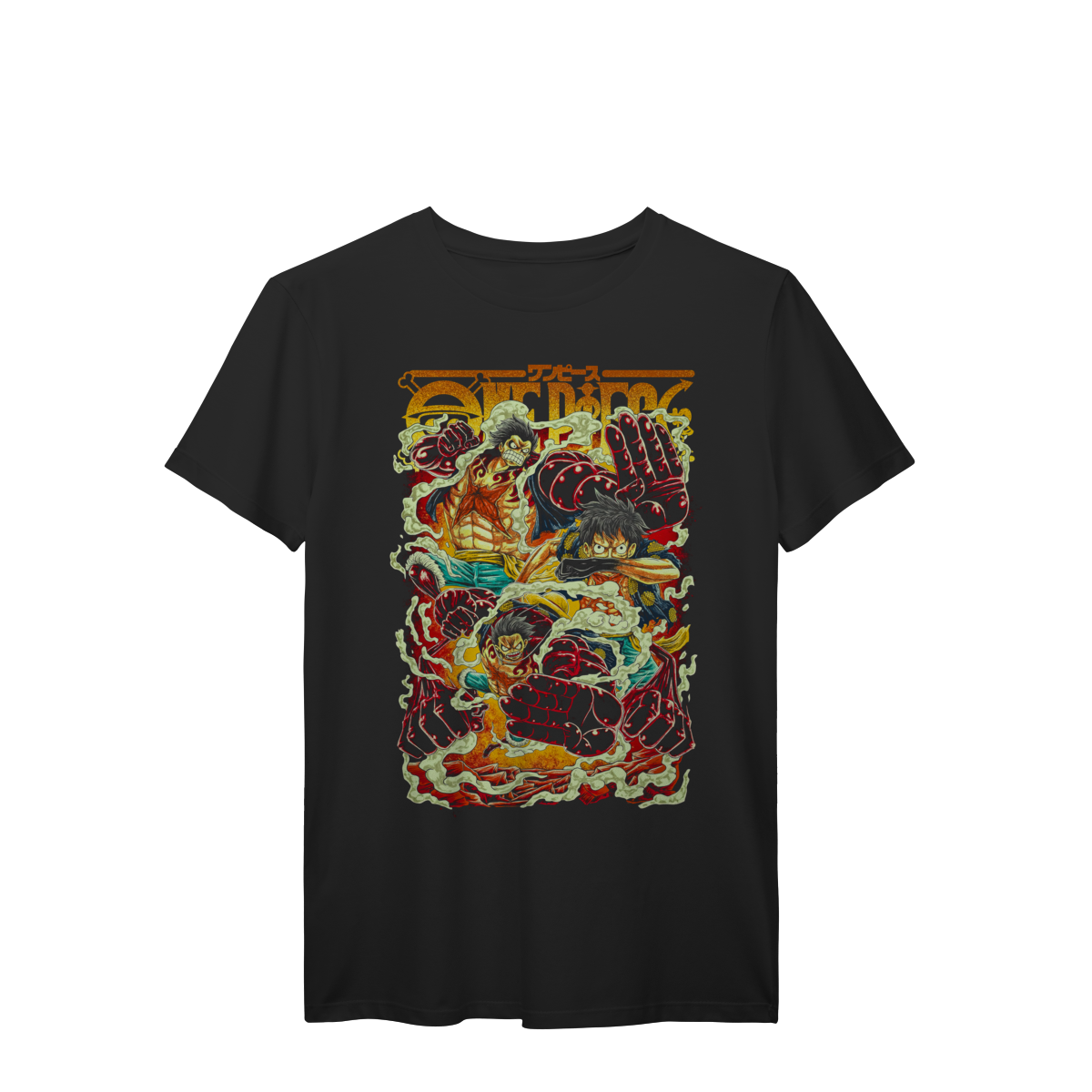 Camiseta One Piece Monkey D. Luffy Gear 4 Boundman Haki Unissex Anime Premium