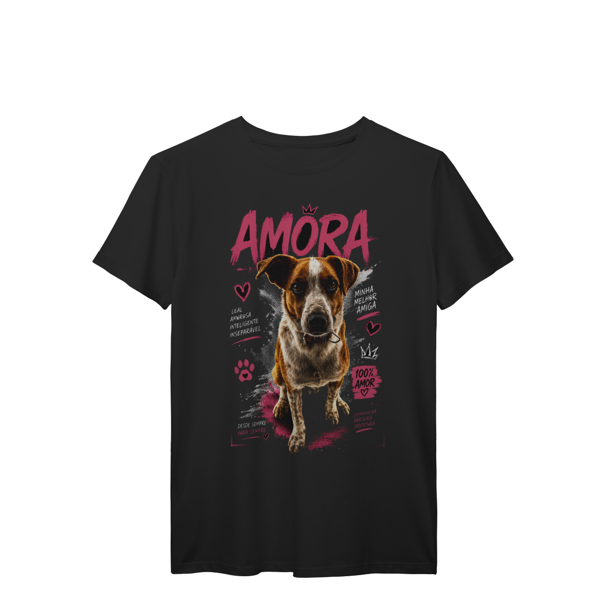 Camiseta Cachorrinha Amora  Presente para Amantes de Cachorros Premium