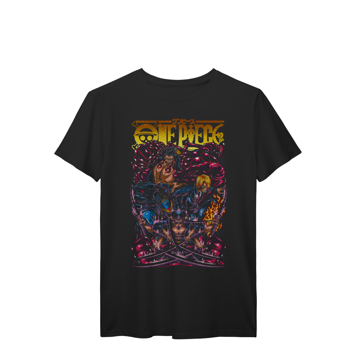 Camiseta Luffy Gear 4 Zoro Sanji Jinbe Anime Premium
