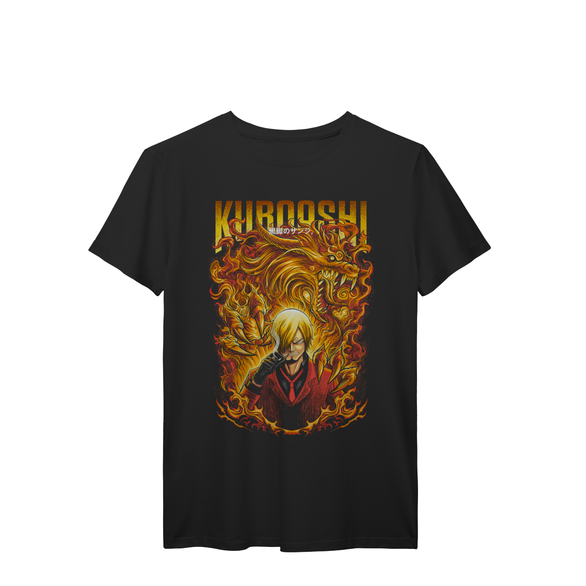 Camiseta Vinsmoke Sanji Dragão Dourado Anime Premium