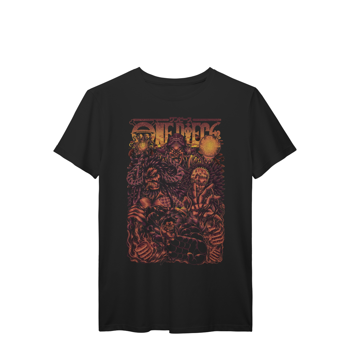 Camiseta Luffy Gear 4 Kaido Doflamingo Barba Negra Premium