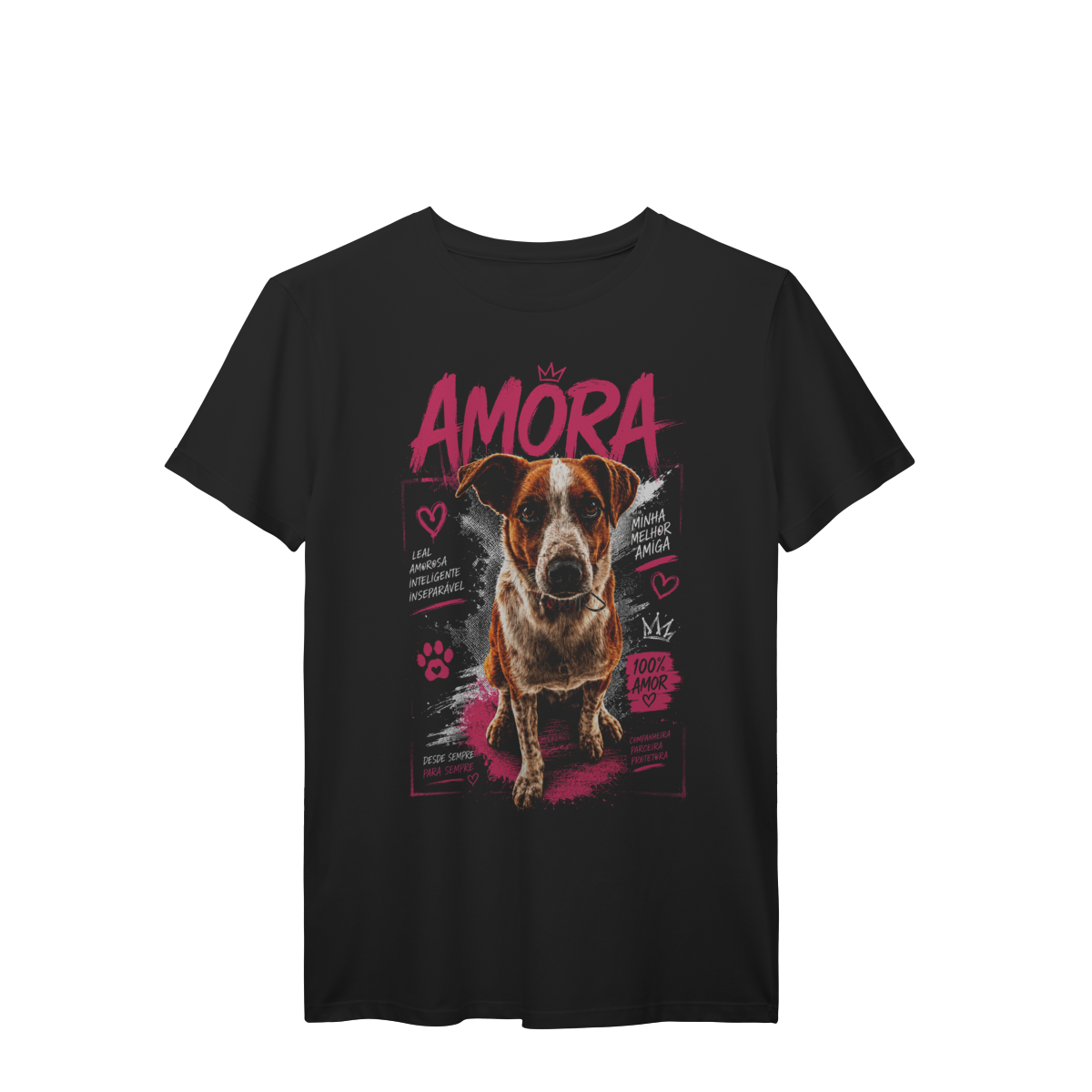 Camiseta Cachorrinha Amora  Presente para Amantes de Cachorros Premium