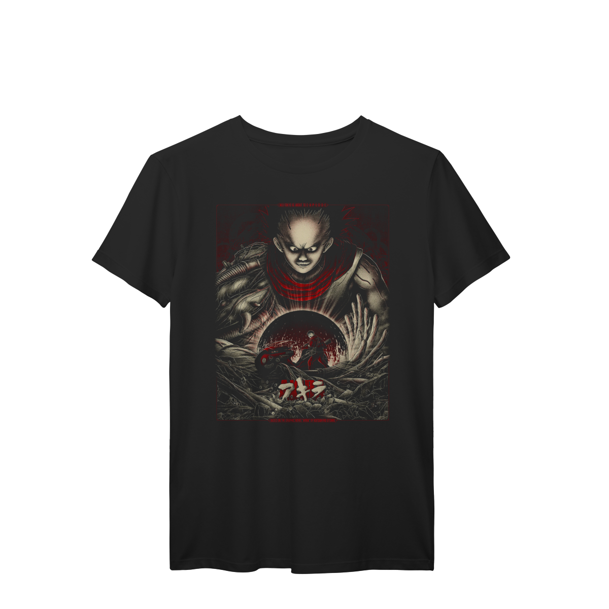 Camiseta Akira Neo Tokyo Kaneda Moto Vermelha Cyberpunk Premium