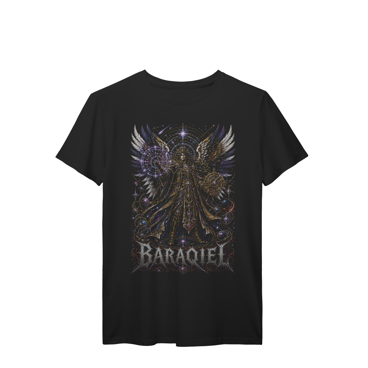 Camiseta Baraquiel Anjo Vigilante Guardião Cósmico Dark Fantasy Premium