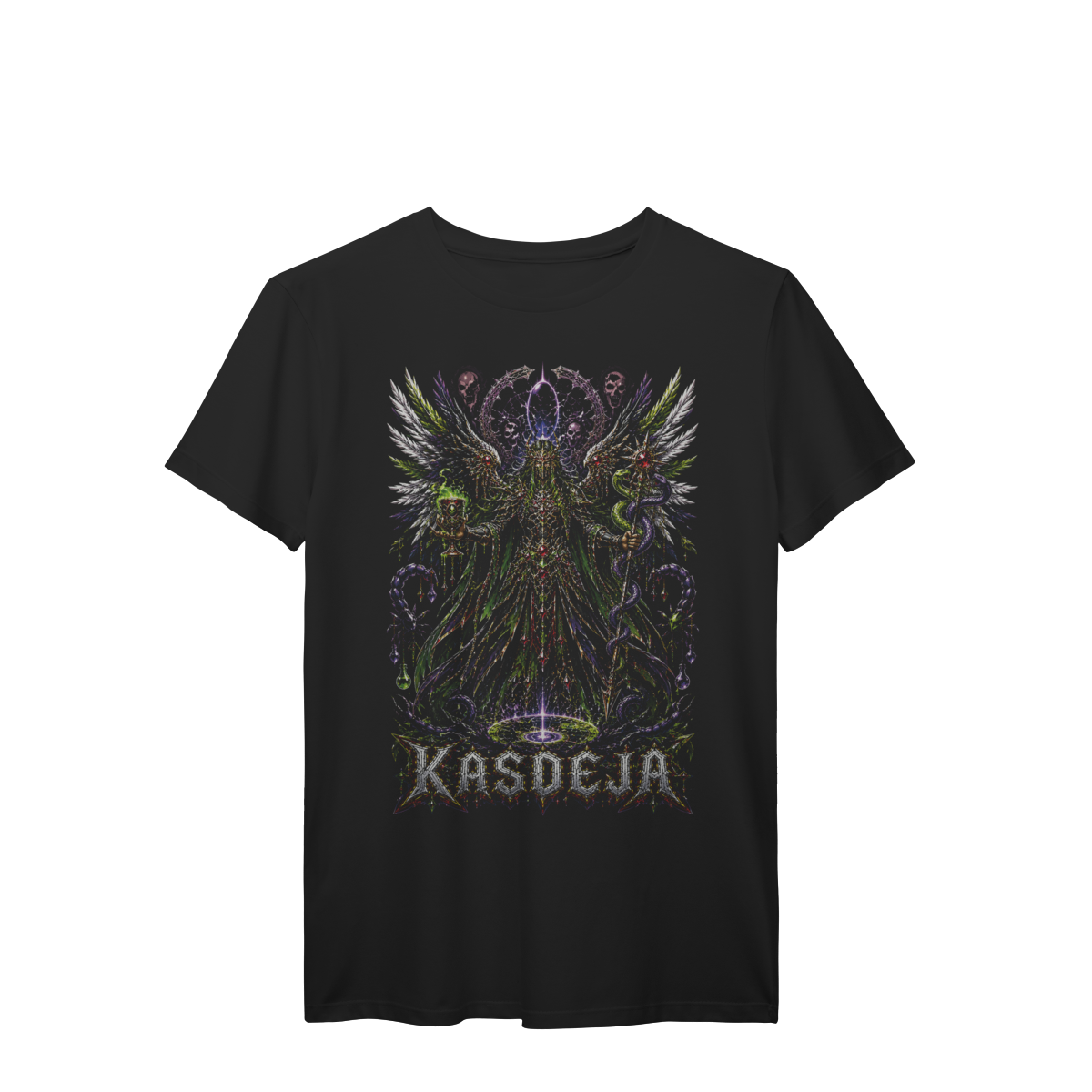 Camiseta Kasdeja Anjo Vigilante Guardião dos Segredos Ocultos Premium.