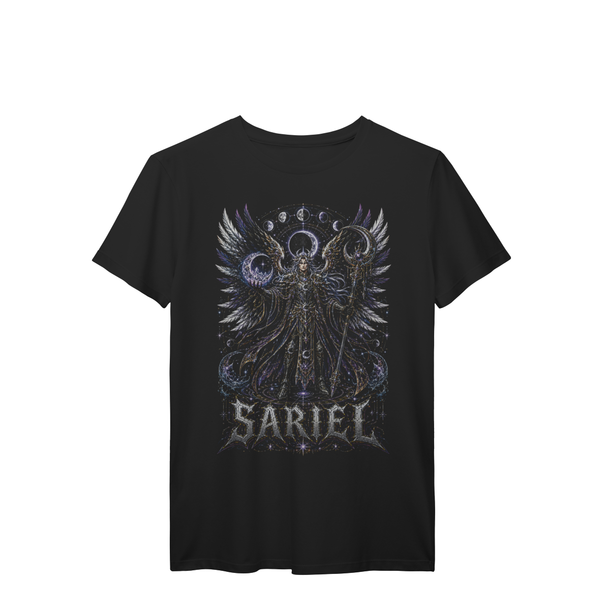Camiseta Sariel Guardião da Lua Celestial Fases Lunares Premium