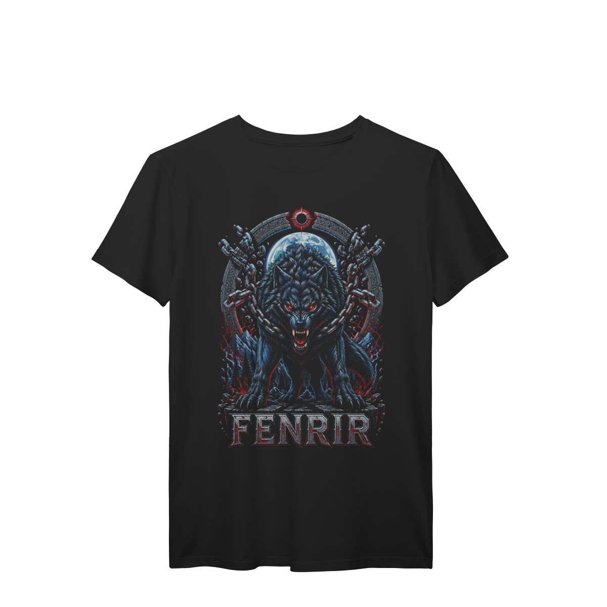 Camiseta Fenrir Lobo do Ragnarök Mitologia Nórdica Premium