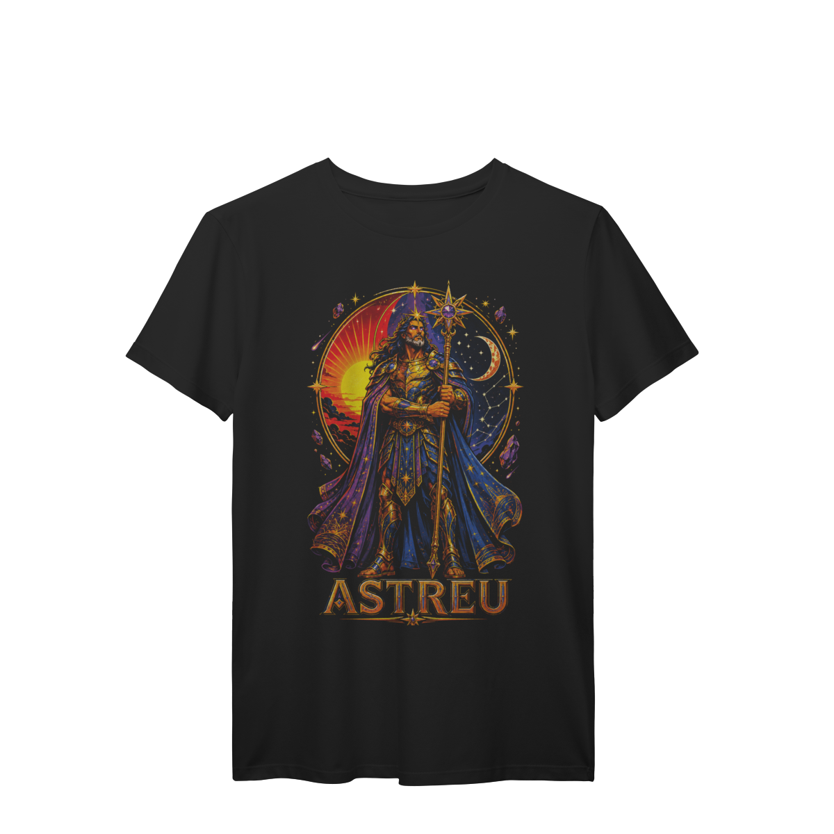 Camiseta Astreu Titã dos Astros Sol e Lua Mitologia Grega Premium