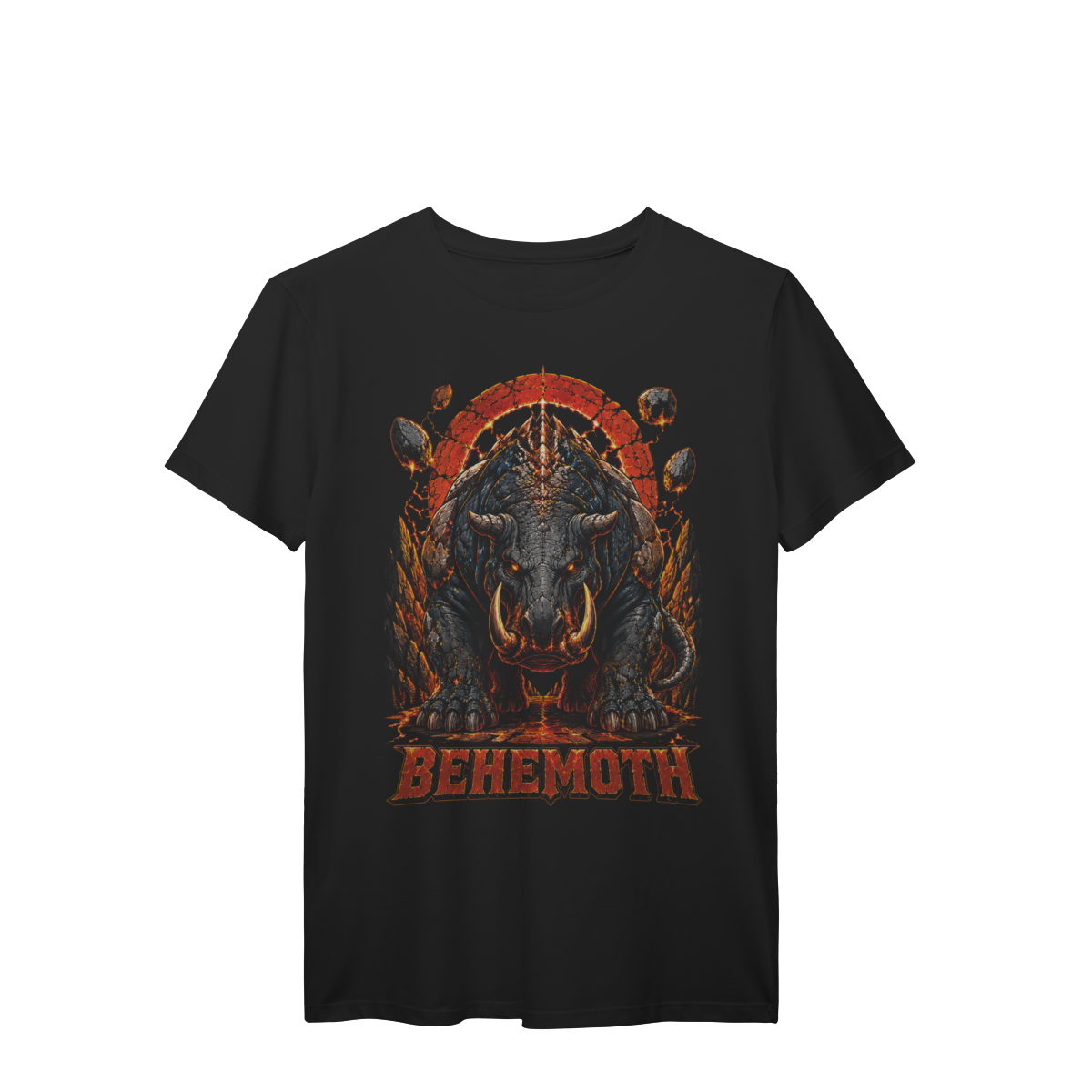 Camiseta Behemoth Besta Primordial Força Colossal Dark Fantasy Premium