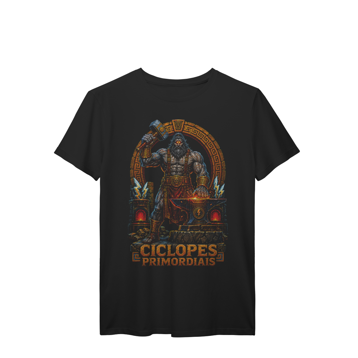 Camiseta Cíclopes Primordiais Ferreiros dos Deuses Mitologia Grega Premium
