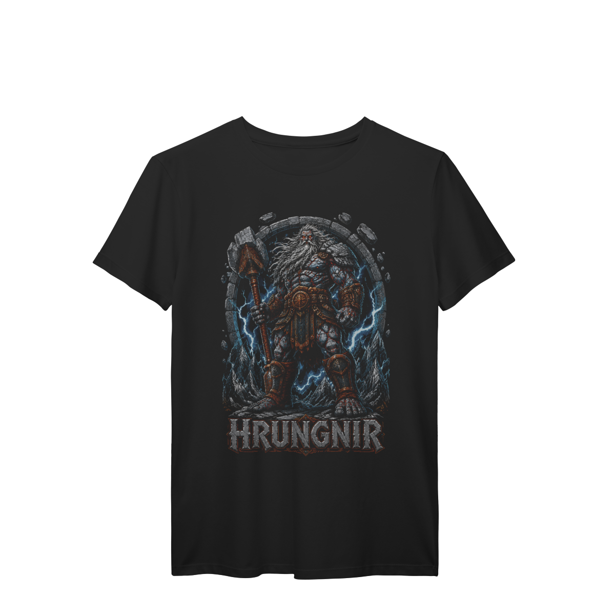 Camiseta Hrungnir Gigante de Pedra Força Colossal Mitologia Nórdica Premium