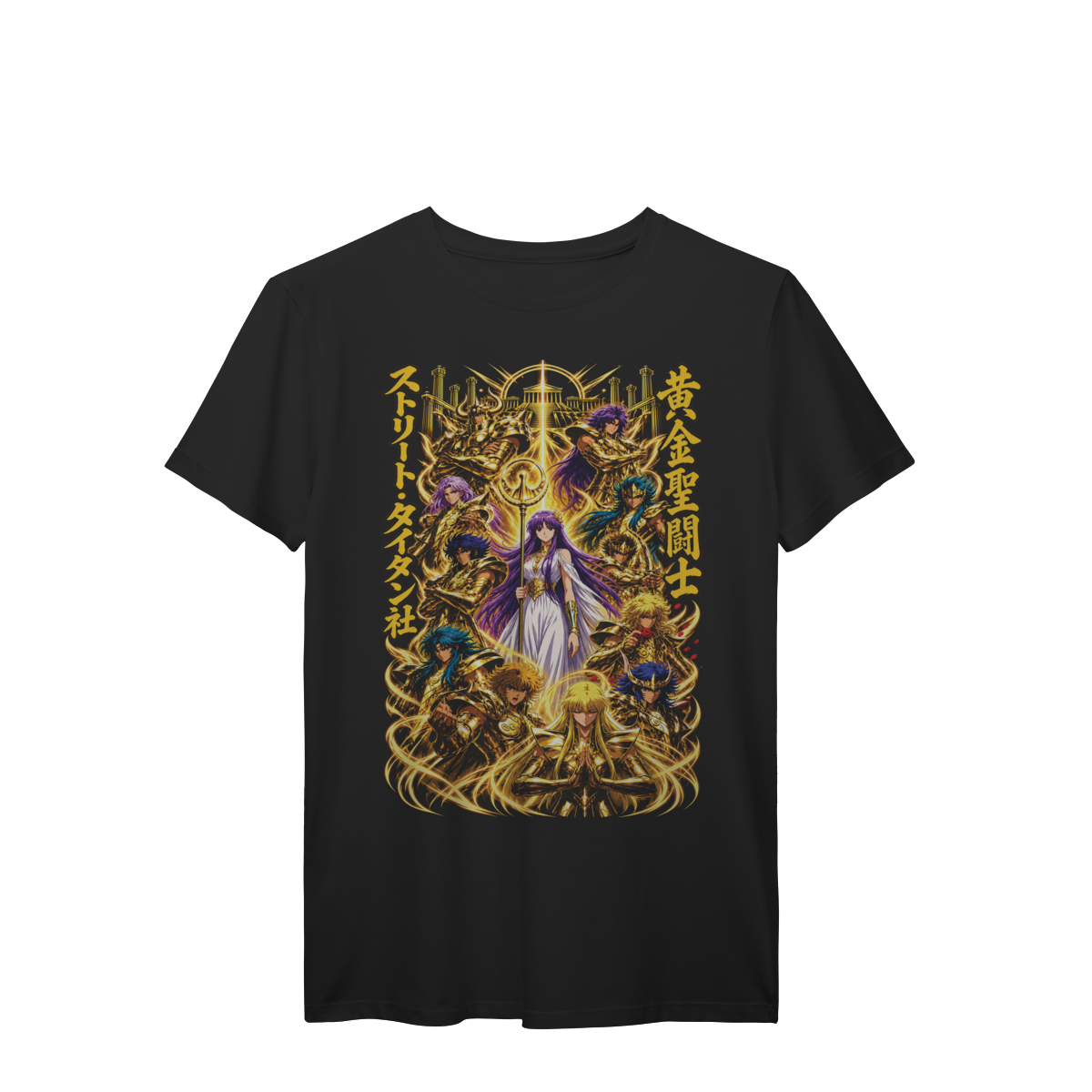 Camiseta Cavaleiros de Ouro Reunidos Santuário Anime Premium