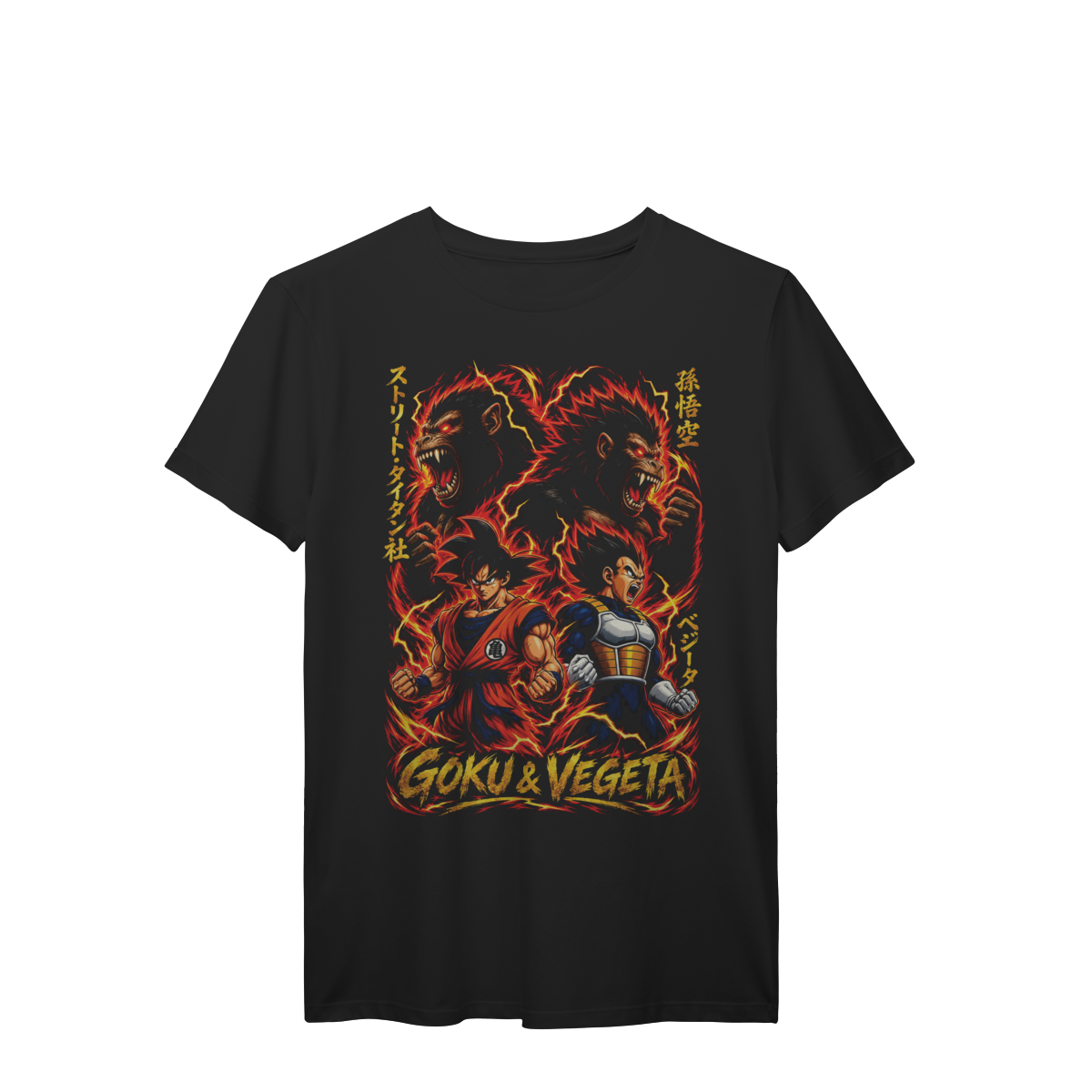 Camiseta Goku e Vegeta Oozaru Poder Saiyajin Anime Premium