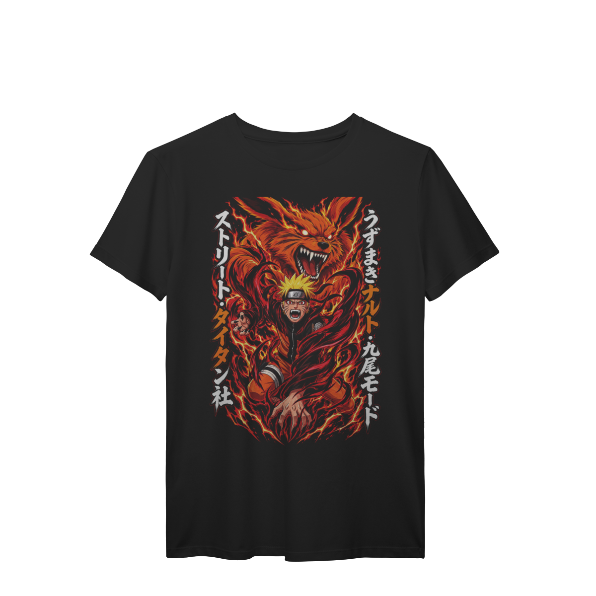 Nome do produto: Camiseta Naruto Modo Nove Caudas Kurama Anime Premium