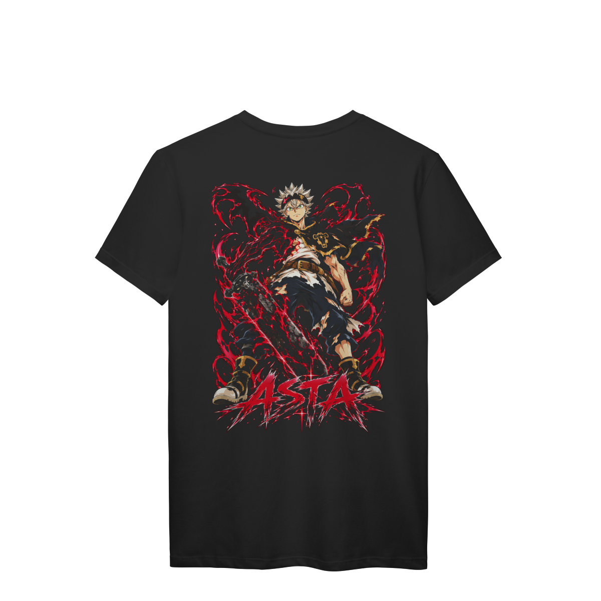 Nome do produto: Camiseta Asta Fúria da Antimagia Espada Negra Black Clover Premium