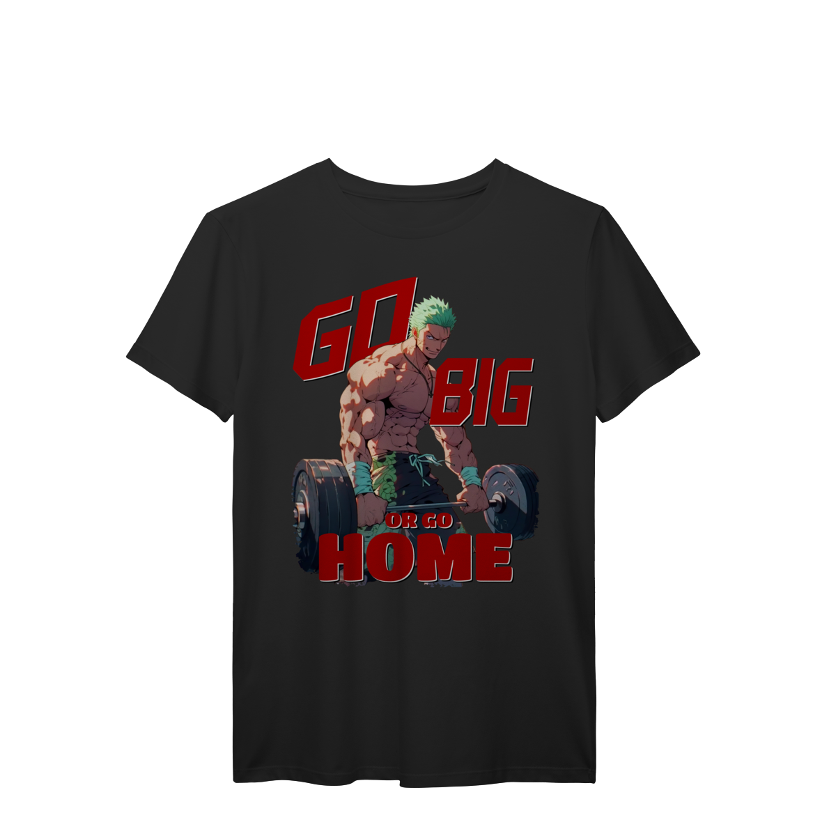 Camiseta Gym Go Big Or Go Home Academia Fitness Musculação Bodybuilding Unissex Premium
