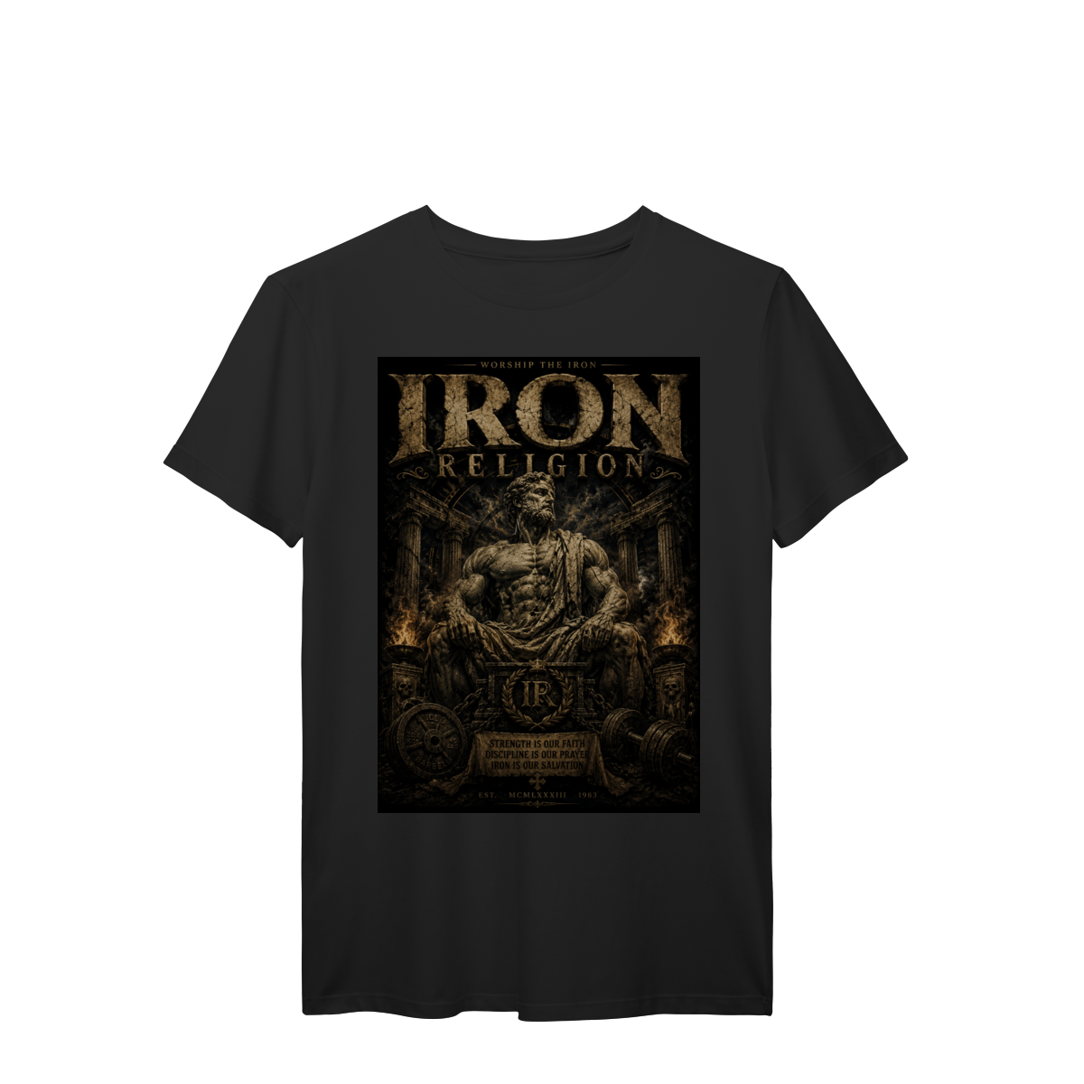 Camiseta Gym Iron Religion Academia Fitness Musculação Bodybuilding Unissex Premium